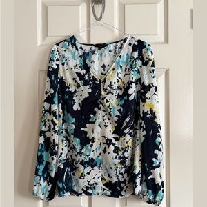 Banana Republic Women's Top | Navy, Teal, White Floral | Sz M
